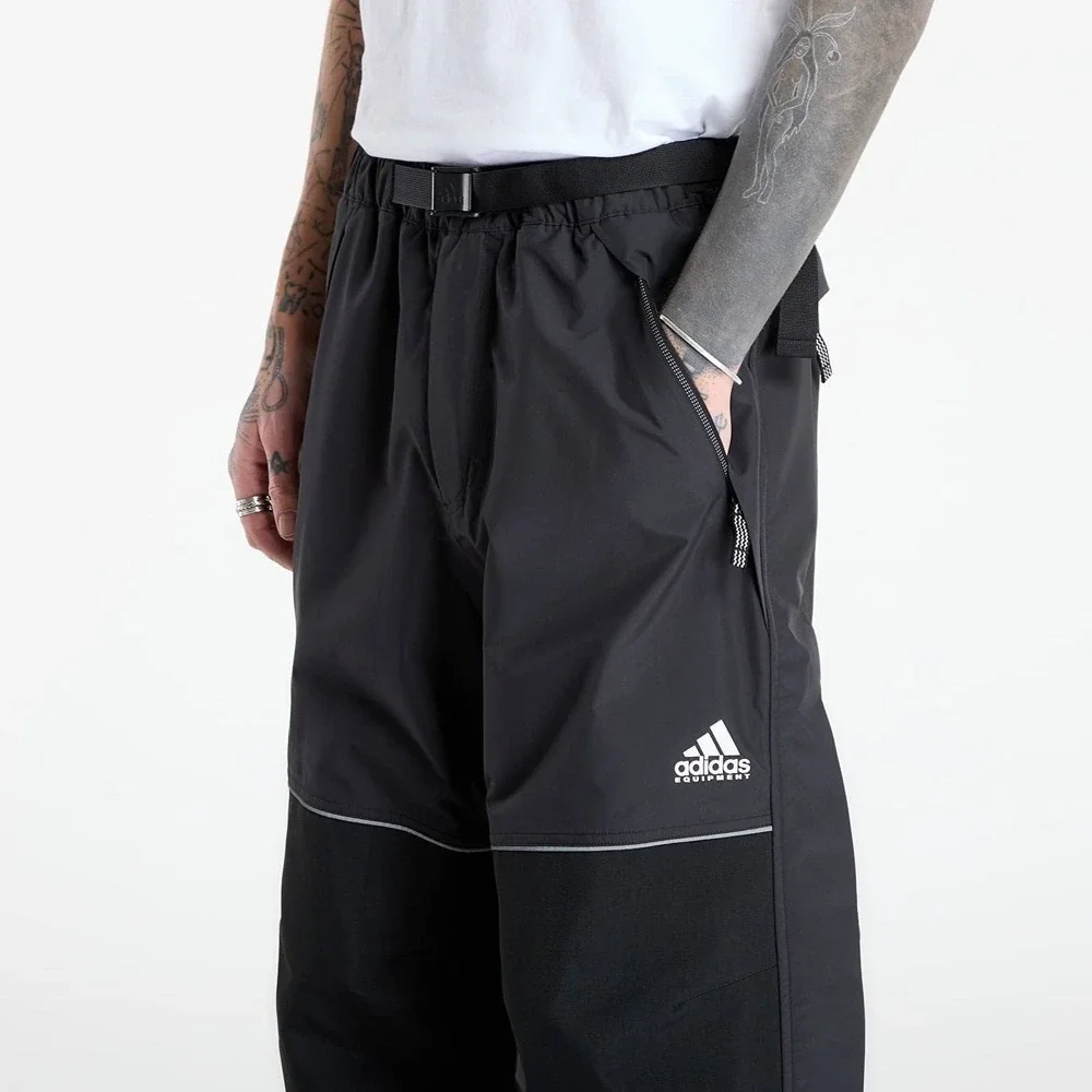 Mens Size M Adidas EQT Pants Originals Woven Belted Waist Outdoor Black JV7657